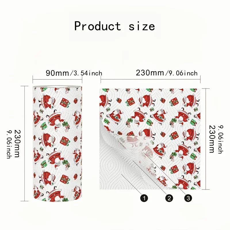 Christmas Kitchen Paper Towel Rolls – 3-Layer Reusable 2-Pack Kitchen Paper Towels Axl