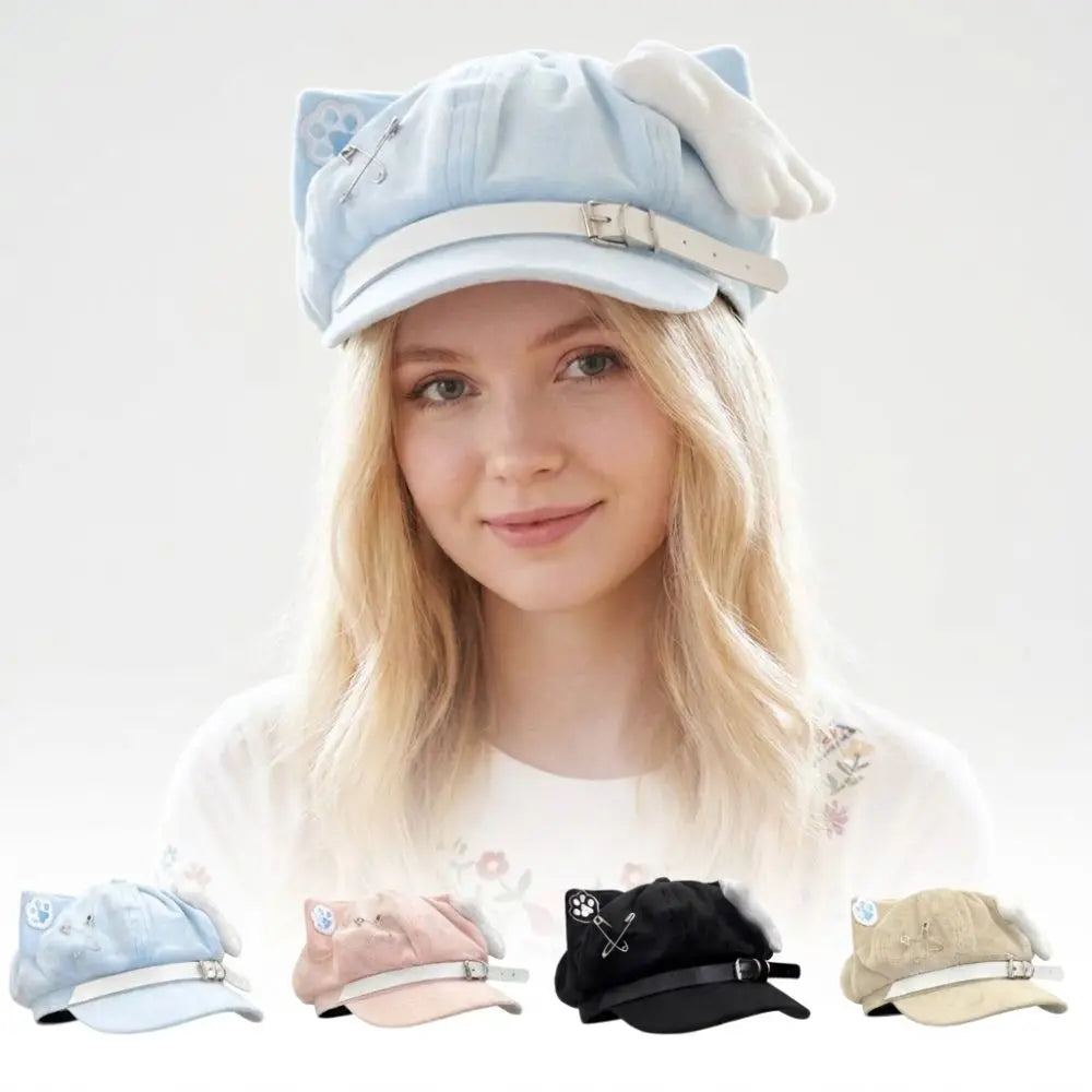 Cat Ears Beret – Japanese Anime Kawaii Women's Cap Fashion Beret Hat Axl