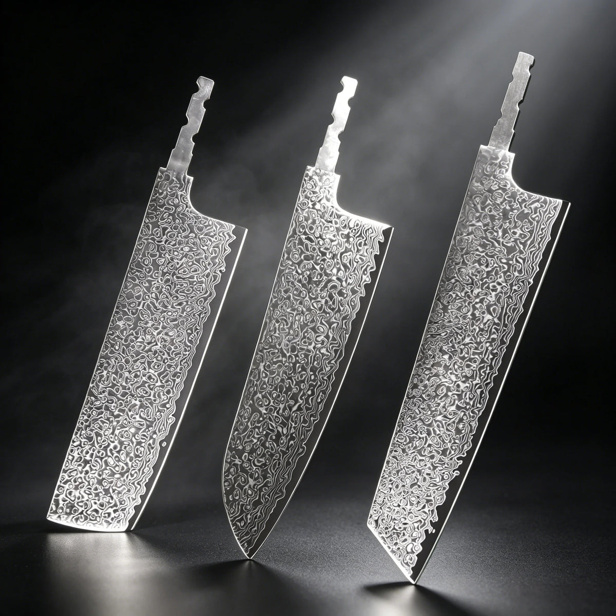 Damascus Steel Blank Blade Set – DIY Knife Making 1/3 Pcs Knife Making Blank Axl