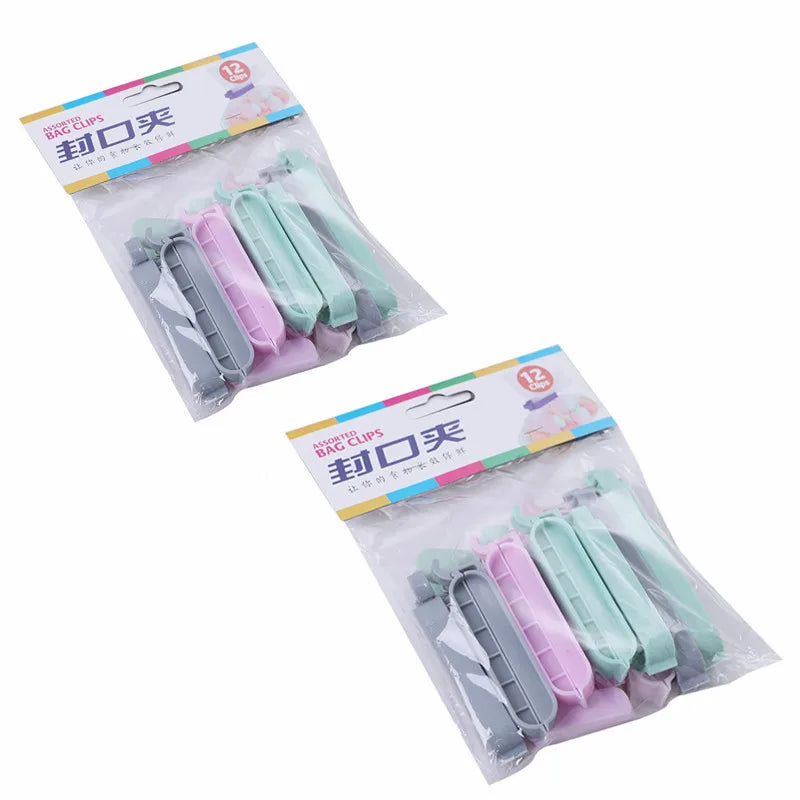 Plastic Bag Clips Set 12/24 Pcs – Food & Snack Bag Sealer Food Bag Clips Axl 24pcs