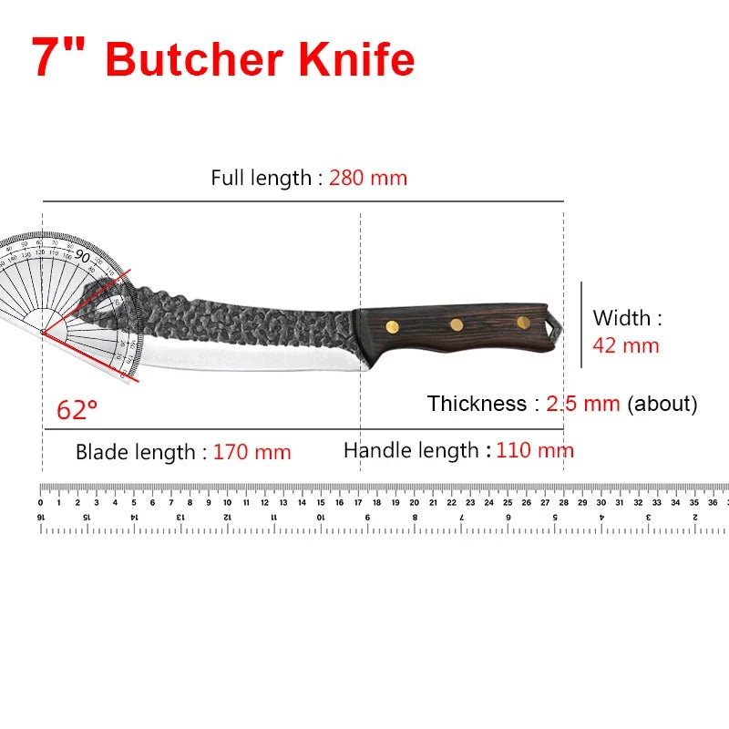 InLeung Handmade Forged Kitchen Cleaver – Stainless Steel Chef Knife Chef Kitchen Knife Axl
