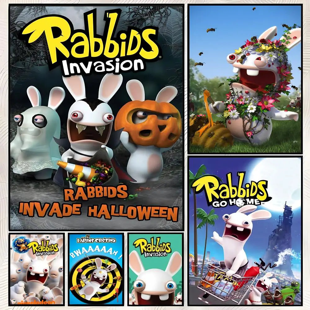 Rabbids Invasion Self-Stick Wall Poster – Waterproof HD Decor Wall Art Poster Axl