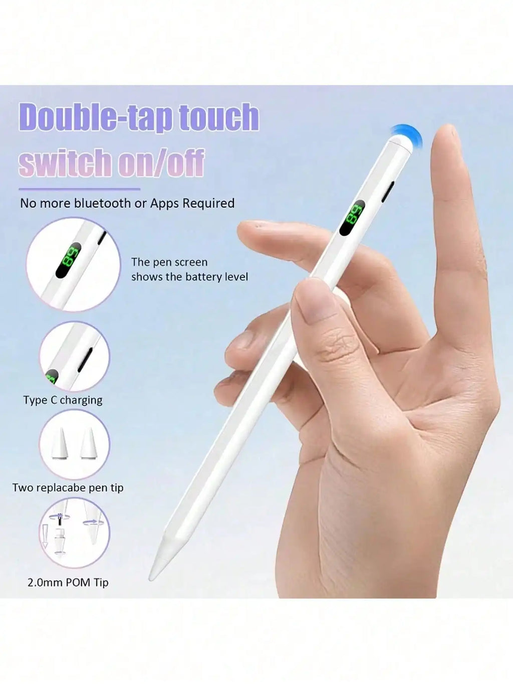Magnetic Capacitive Stylus Pen – Tilt & Palm Rejection for Tablets Tablet Stylus Pen Axl