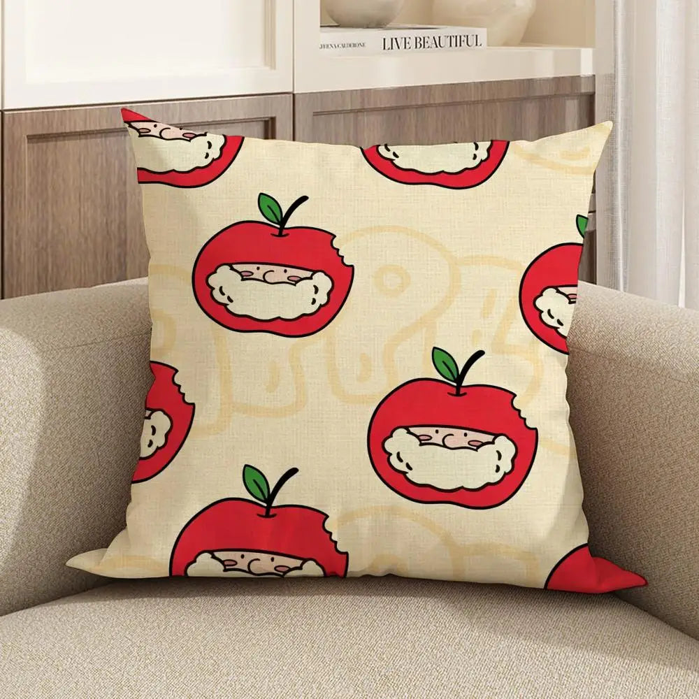 Cartoon Linen Cushion Cover | Sofa, Bed & Chair Décor Decorative Cushion Cover Axl White5 30X30cm