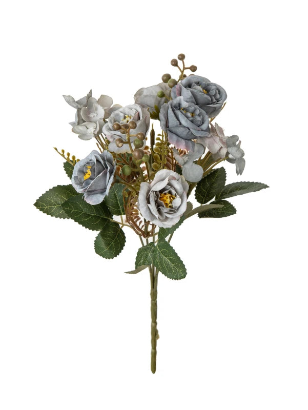 Silk French Rose Artificial Bouquet – Wedding & Home Décor Artificial Flower Bouquet Axl Color 1 1 pc