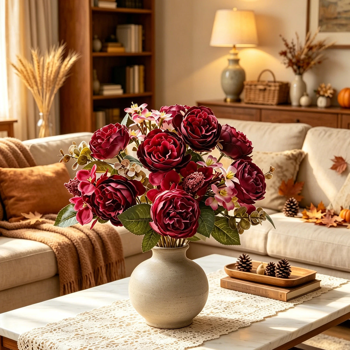 Silk Peony Artificial Flowers – Wedding, Home & Fall Décor Artificial Silk Flowers Axl