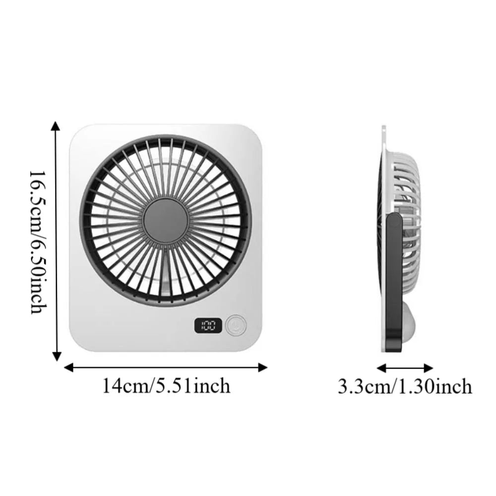 USB Rechargeable Foldable Desk Fan – 5-Speed LED Silent Fan Portable Desk Fan Axl