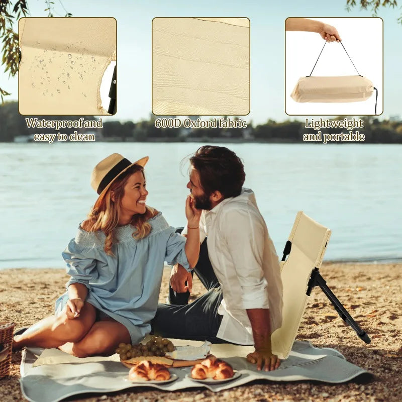 Foldable Camping Floor Chair – Oxford Cloth Backrest Picnic Chair Foldable Camping Chair Axl