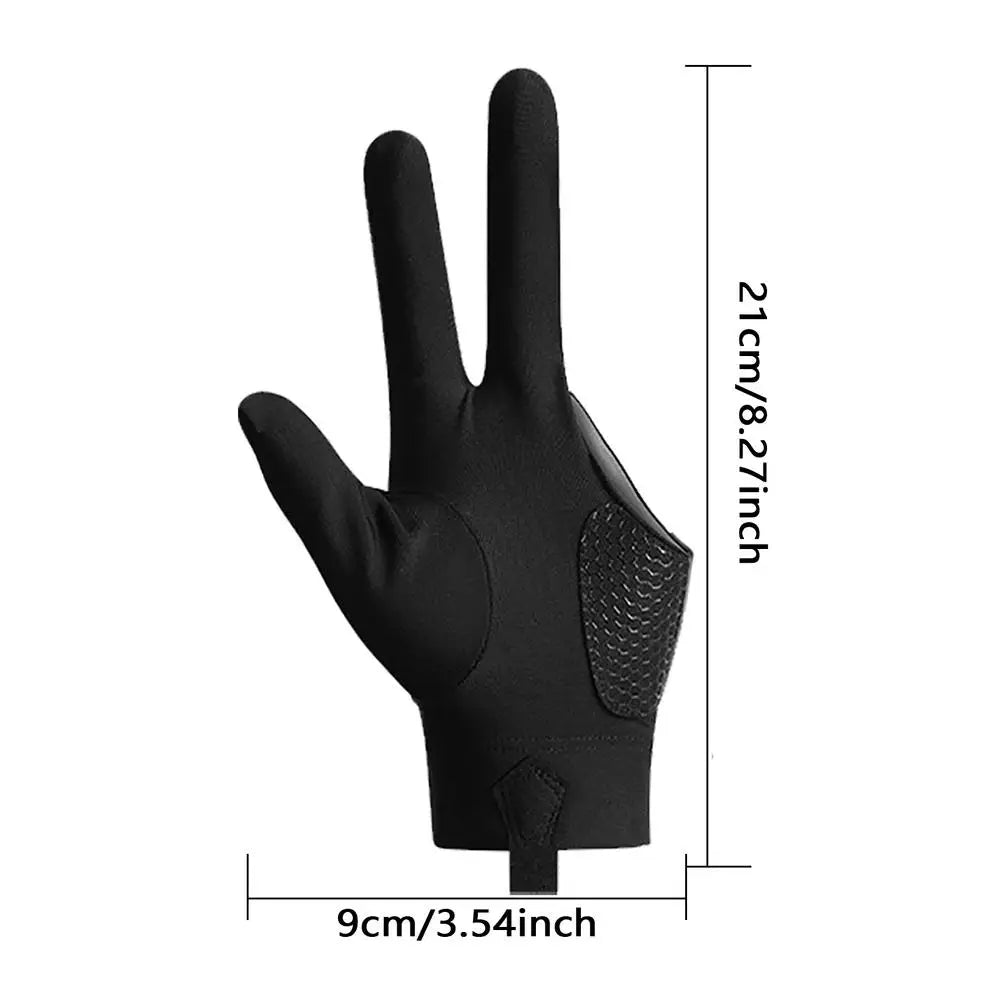 Fingerless Billiard Pool Glove – Non-Slip 3-Finger Cue Glove Billiard Cue Glove Axl black left hand