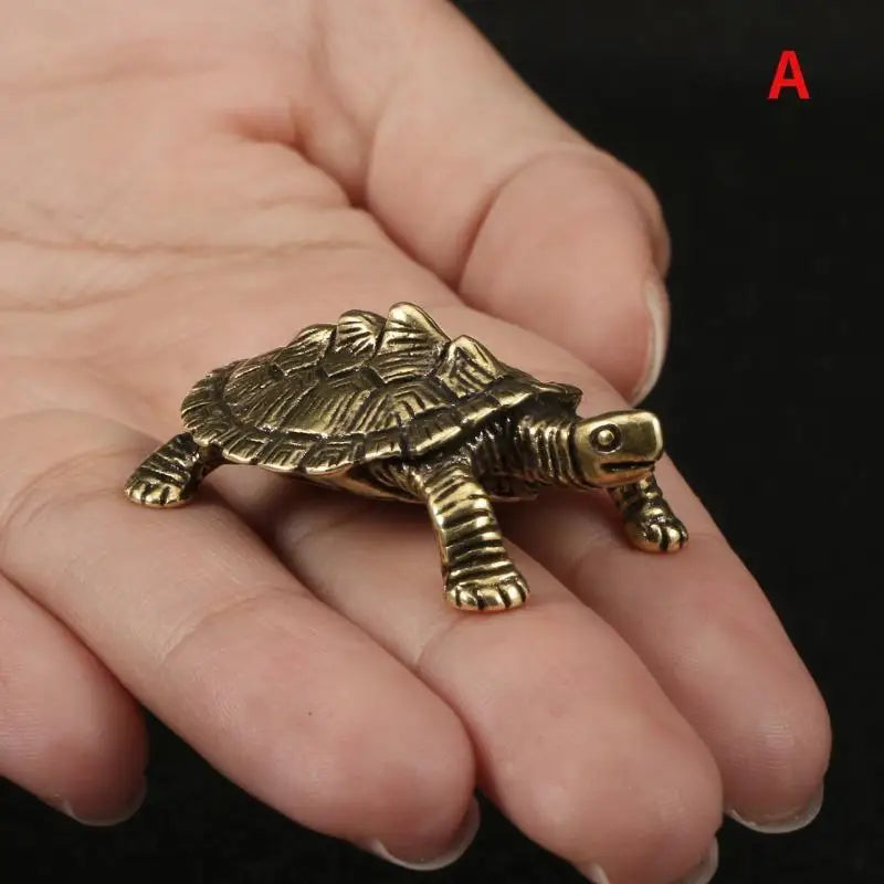 Solid Copper Tortoise Statue – Retro Desktop Figurine Décor Decorative Figurine Axl A