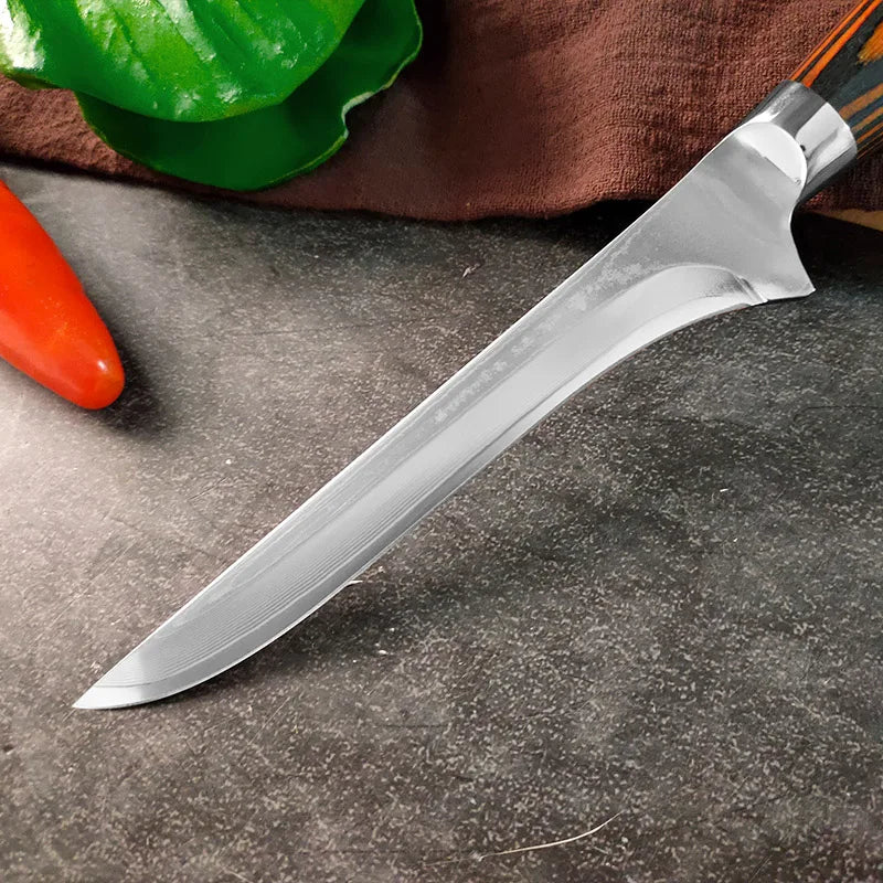 6-Inch Damascus Steel Boning Knife – Fillet & Meat Cutting Damascus Boning Knife Axl