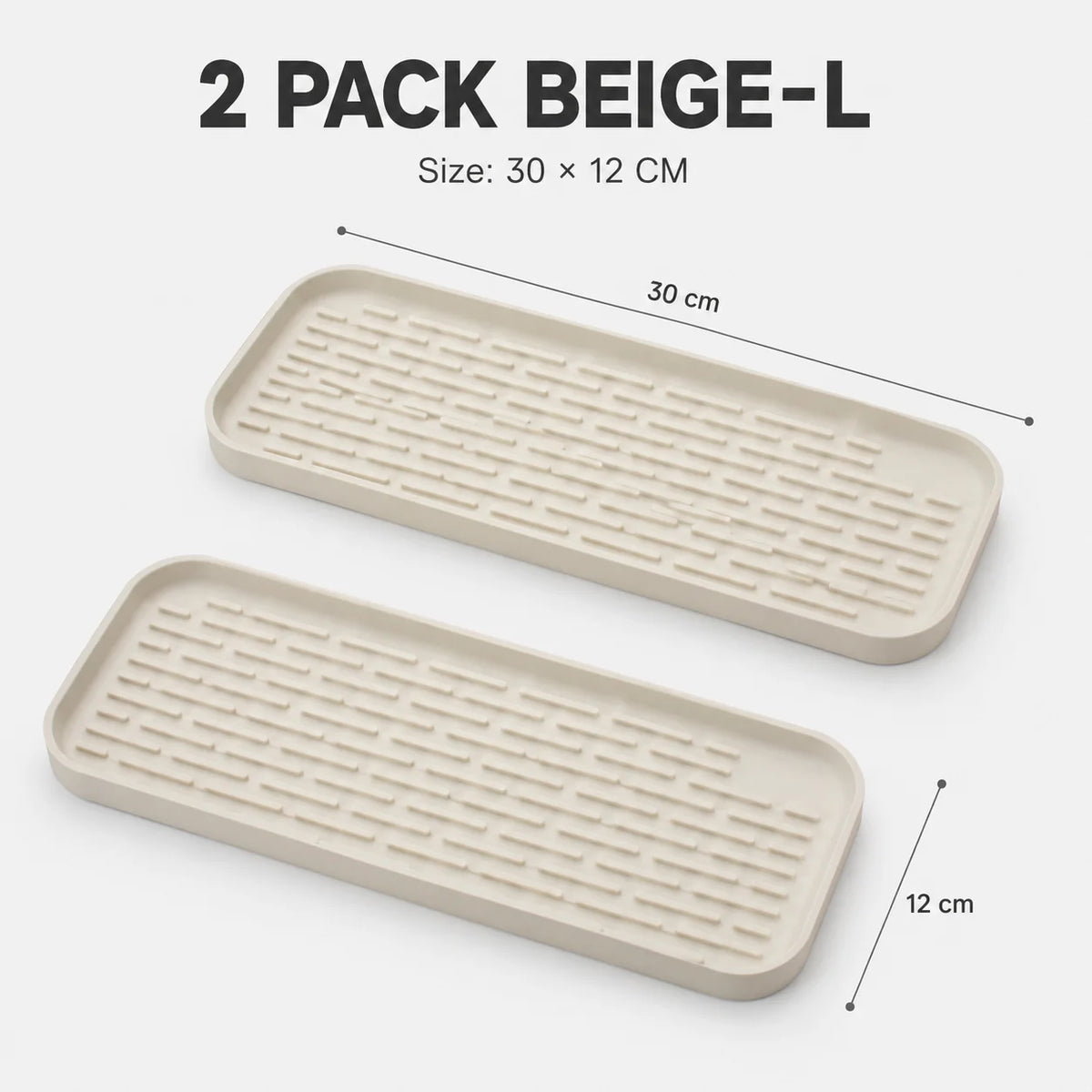 2-Pack Silicone Sink Organizer Tray & Dish Drying Mat – BPA-Free Silicone Organizer Tray Axl 2 Pack Beige-L other