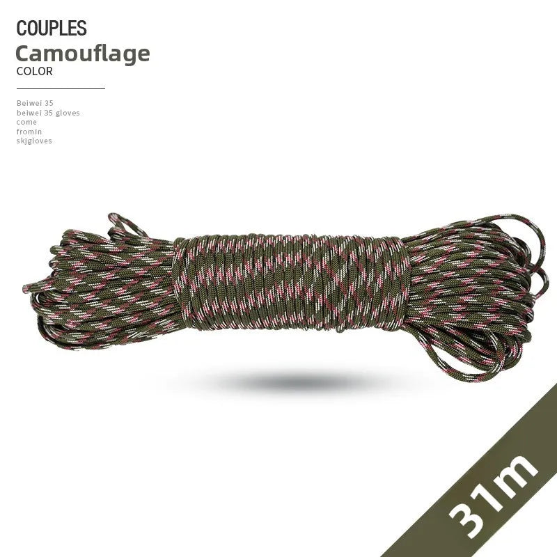 4mm 7-Core Paracord Rope 31m – 280 lb Braided Survival Cord Paracord Rope Axl Camouflage 31m