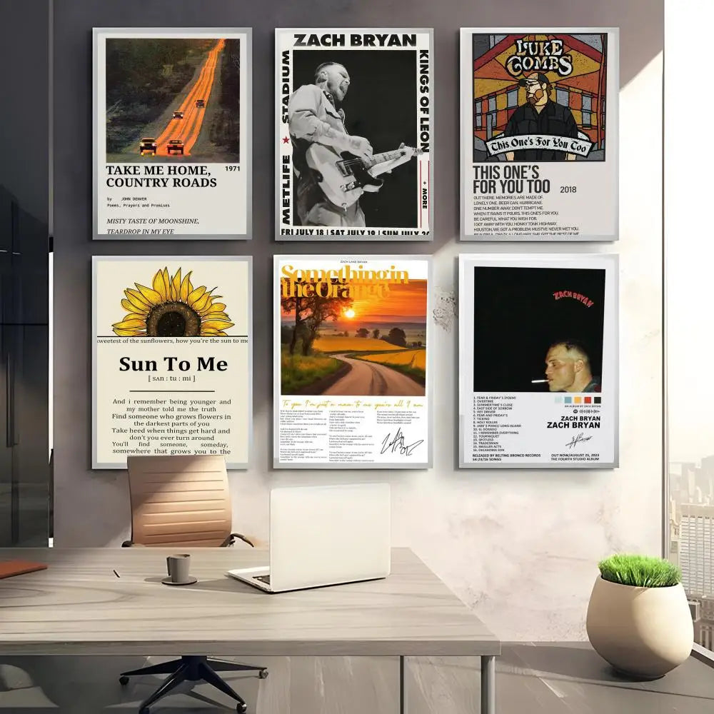 Zach Bryan Self-Adhesive Poster Sticker | Modern Wall Art Wall Art Sticker Axl