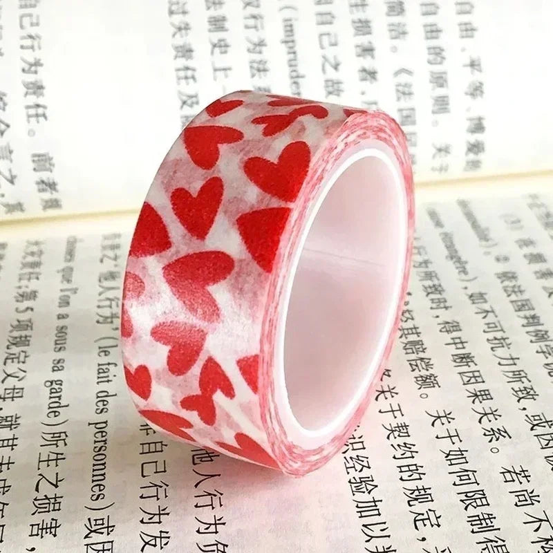 Red Heart Washi Tape – DIY Craft & Scrapbook Decor Tape Decorative Washi Tape Axl