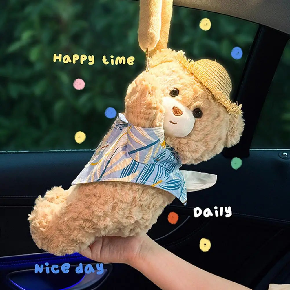 Cute Bear Plush Car Tissue Box Holder – Car & Home Decor Plush Tissue Box Holder Axl