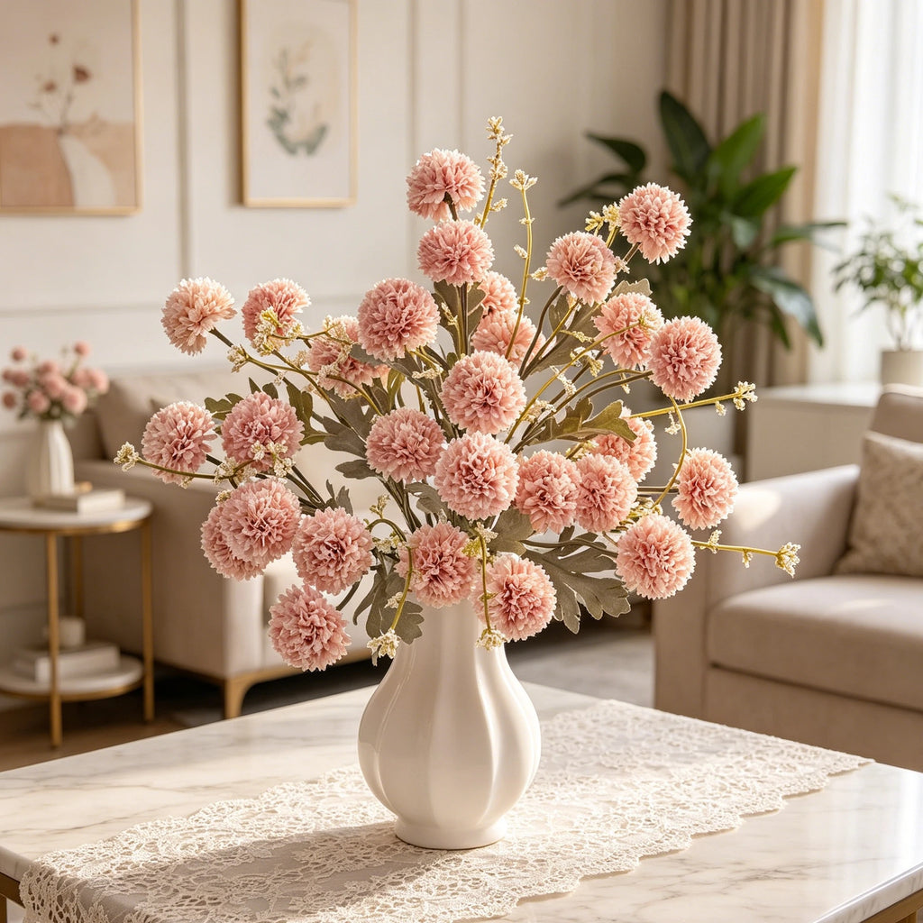 Silk Artificial Chrysanthemum Bouquet – Wedding & Home Decor Artificial Flower Bouquet Axl