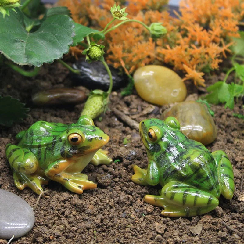 Resin Frog Statue – Bonsai, Garden & Desk Décor Ornament Garden Figurine Axl