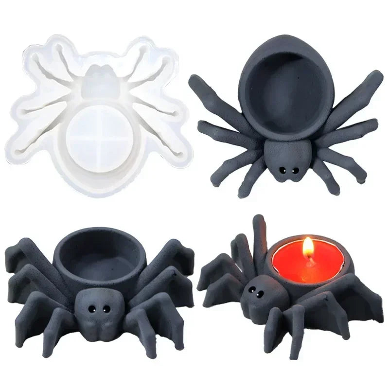 3D Spider Candle Holder Silicone Mold | Gothic Halloween Craft Craft Silicone Mold Axl