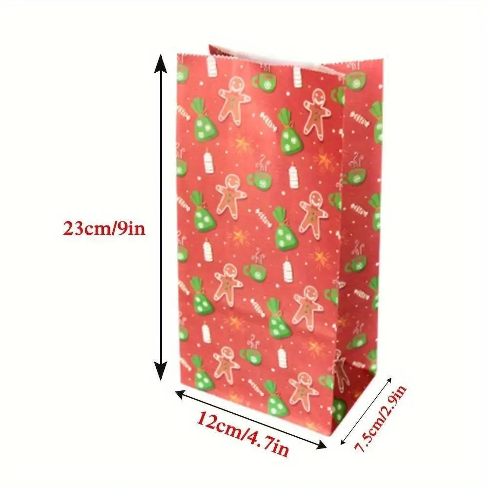 24-Pack Christmas Paper Gift Bags – 6 Designs & Stickers Christmas Gift Bags Axl