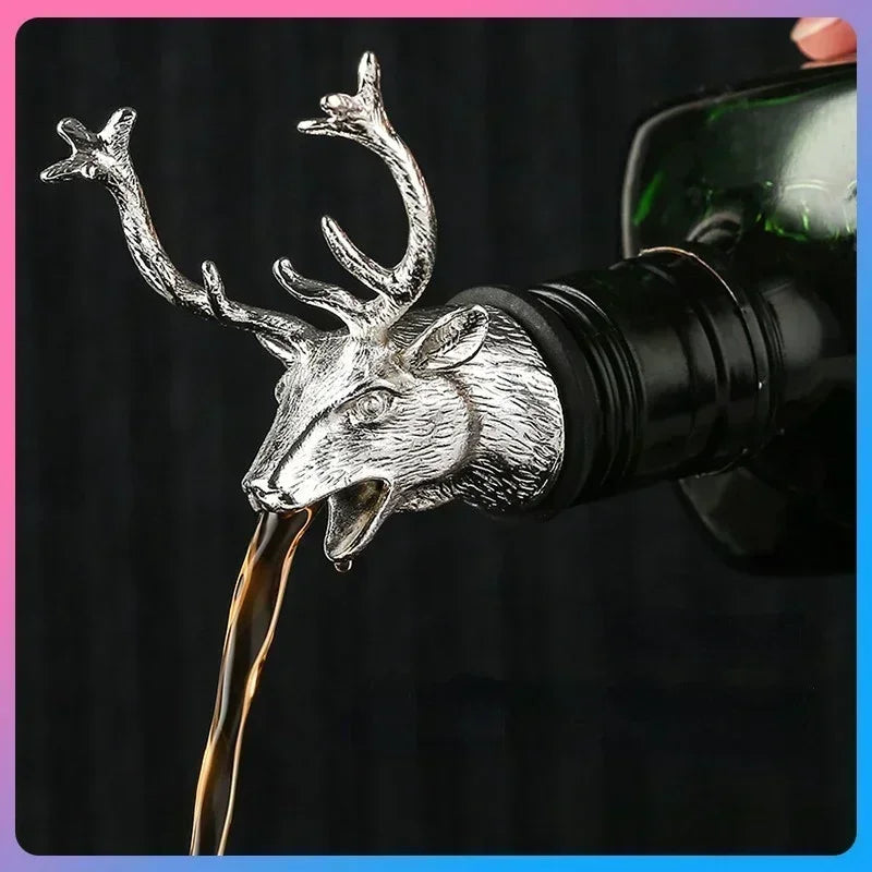 Deer Head Wine Bottle Pourer – Zinc Alloy Spout Stopper Wine Bottle Pourer Axl
