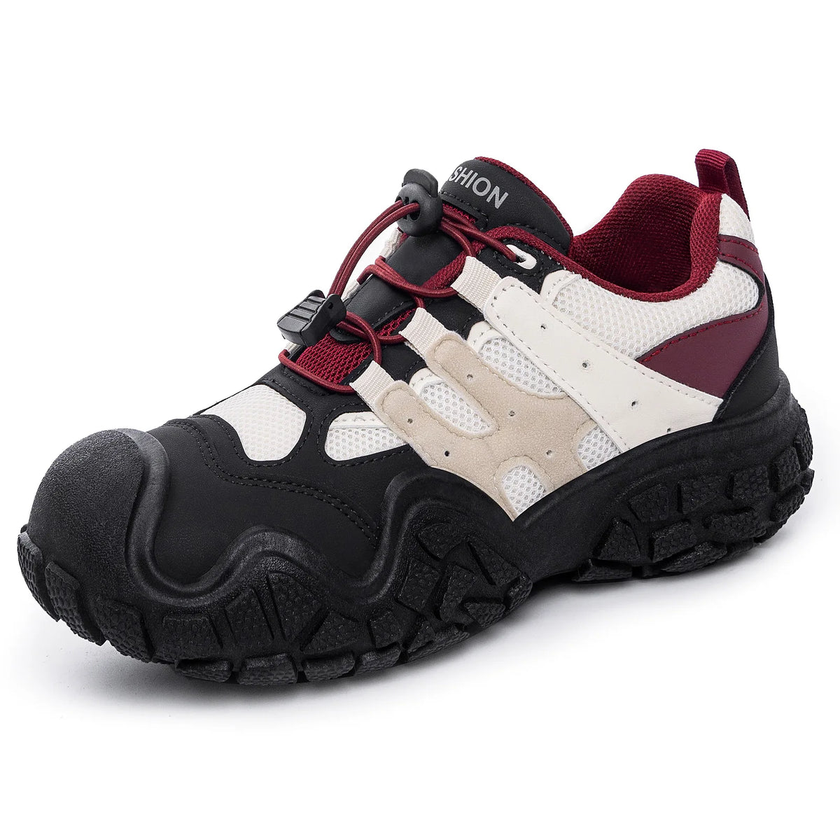 Women's Thick Sole Hiking Sneakers – Lace-Up Outdoor Shoes Outdoor Hiking Sneakers Axl Red 39