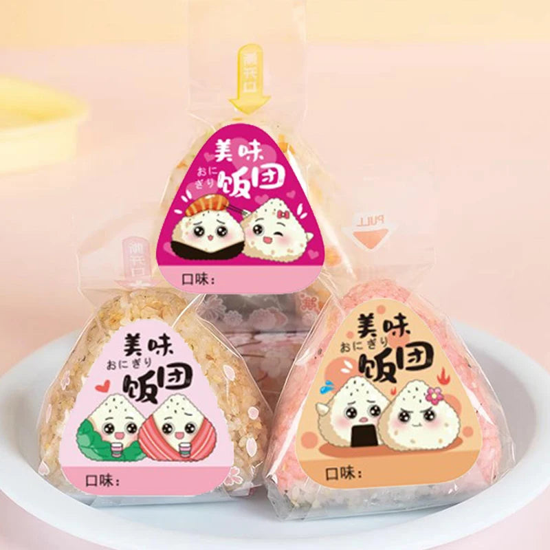 80 Pcs Onigiri Rice Ball Packing Bag Stickers | Bento Decor Bento Packing Stickers Axl