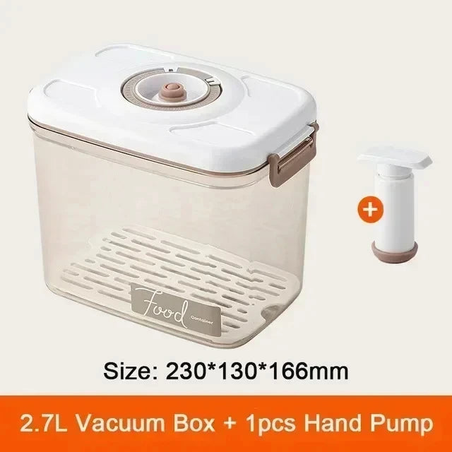 KEMORELA Vacuum Food Storage Container with Pump – Large Vacuum Storage Container Axl 2.7L with Hand Pump
