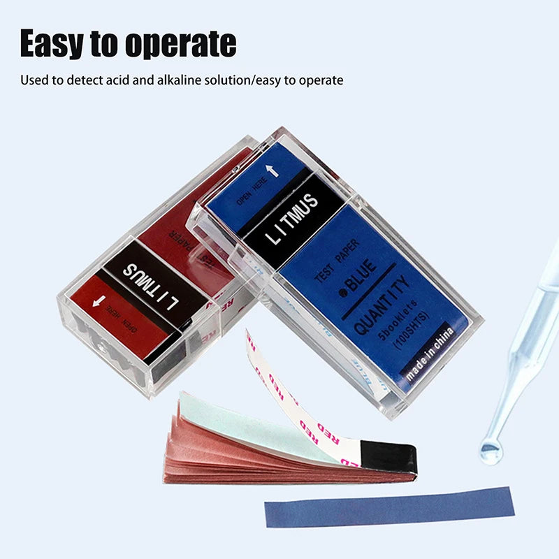 100-Pack Red & Blue Litmus pH Test Strips – Water, Soil & Lab pH Test Strips Axl