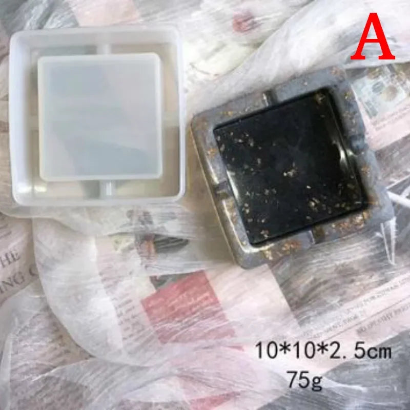 Silicone Ashtray Resin Mold – Heart & Square DIY Epoxy Craft Resin Craft Mold Axl A