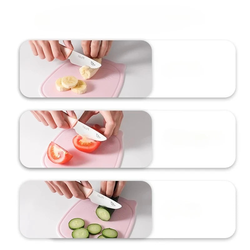 Kids Safe Serrated Kitchen Knife – Toddler Fruit & Bread Cutter Kids Kitchen Knife Axl
