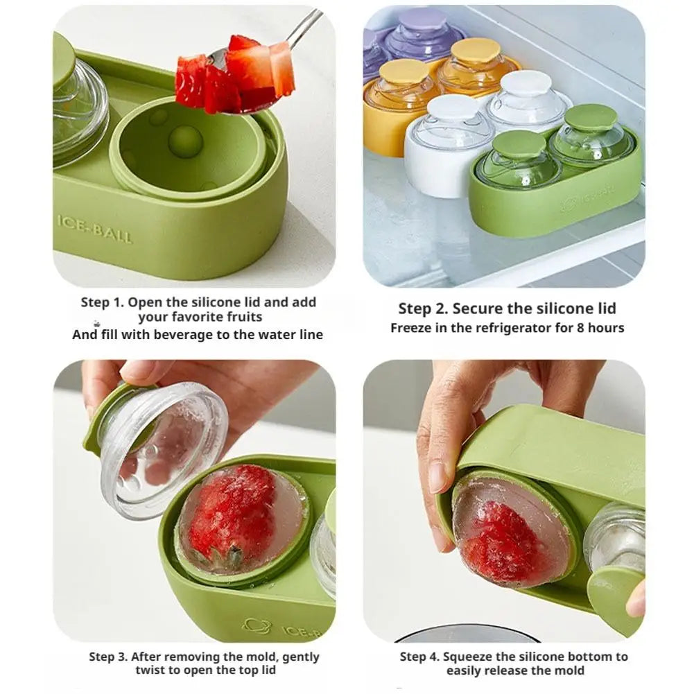 Moon Texture Silicone Ice Ball Mold – 2 Large Sphere Cavities Silicone Ice Mold Axl