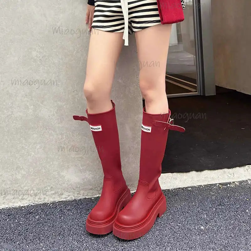Women's Waterproof Mid-Calf Rain Boots – Anti-Slip Wedge Women's Rain Boots Axl