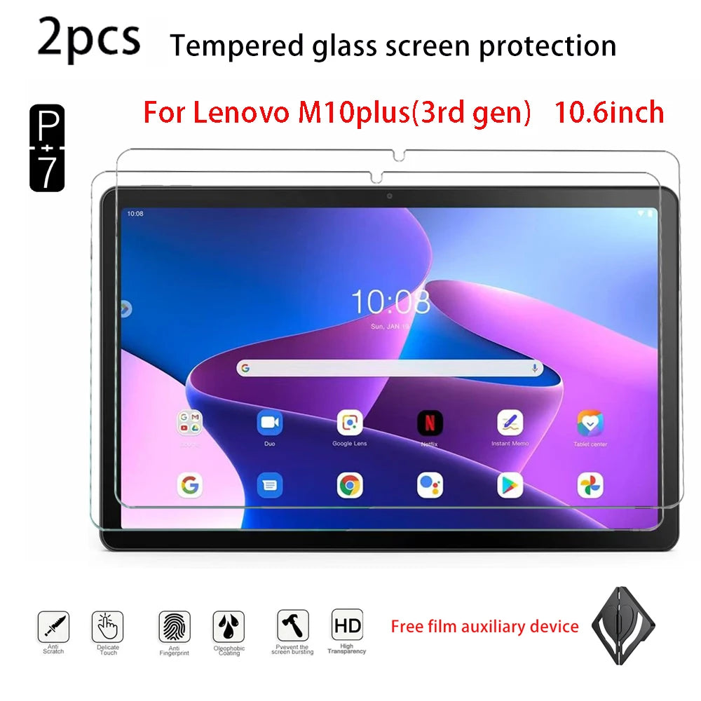 2-Pack Tempered Glass Screen Protector for Lenovo Tab M10 M11 P11 P12 Tablet Screen Protector Axl for m10plus 3rd 10.6