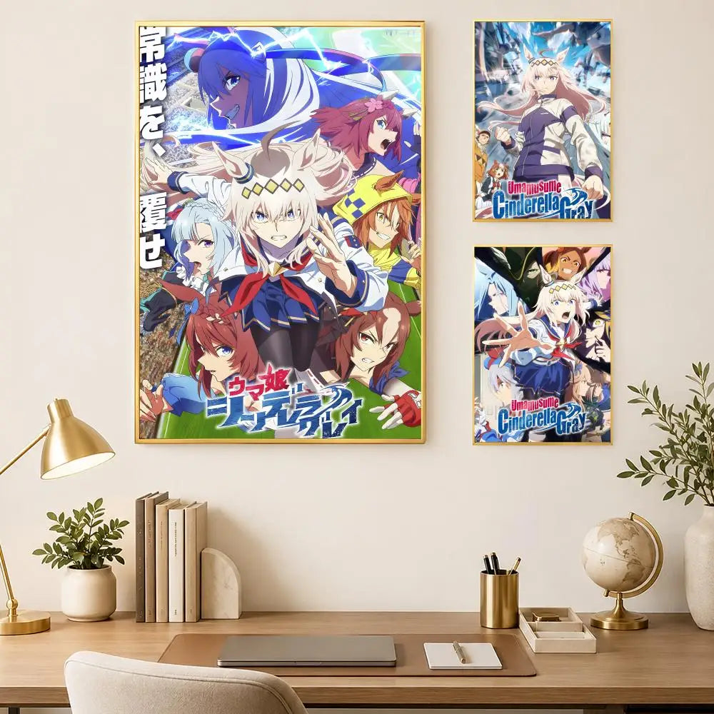 Uma Musume Cinderella Gray HD PVC Self-Stick Wall Poster Wall Art Poster Axl