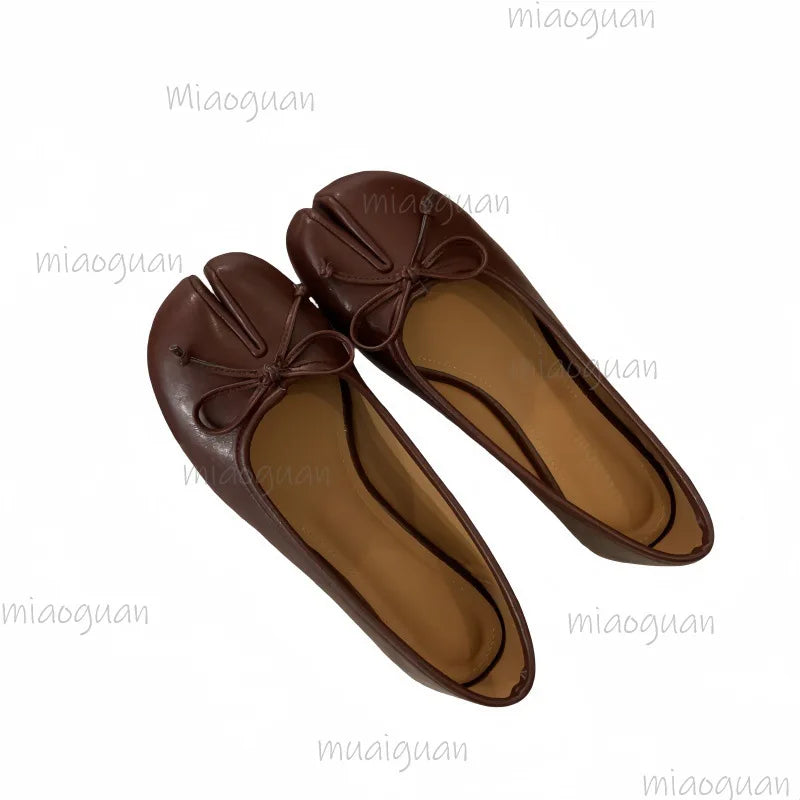 Women's Bow Loafers – Soft Split-Toe Ballet Flats Slip-On Women's Ballet Flats Axl