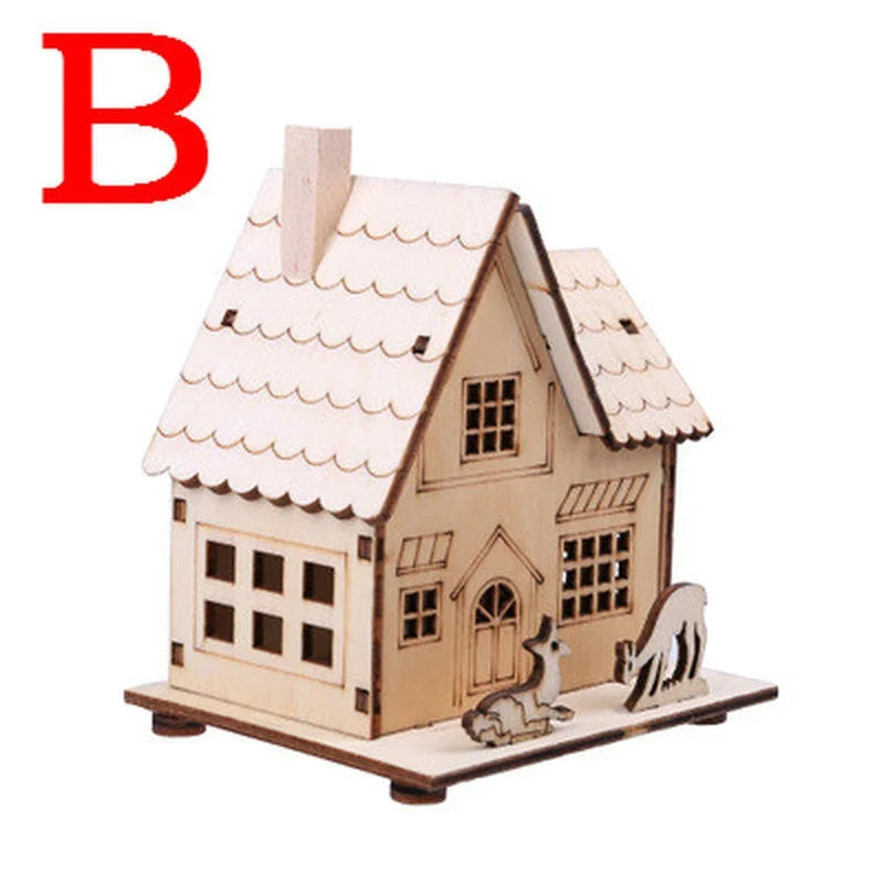 LED Wooden House Christmas Decoration – Festive Cabin Light Christmas Cabin Light Axl light green
