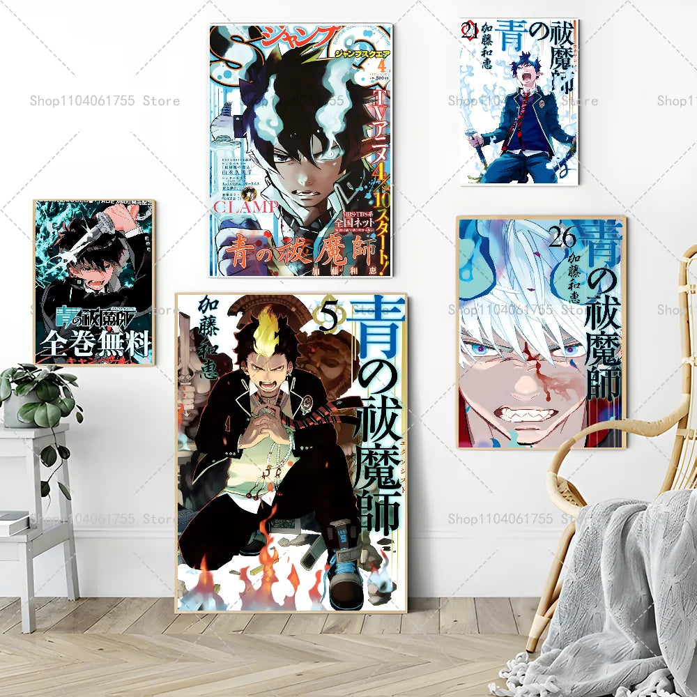 Blue Exorcist Anime Poster – Self-Adhesive Waterproof Wall Art Anime Wall Poster Axl