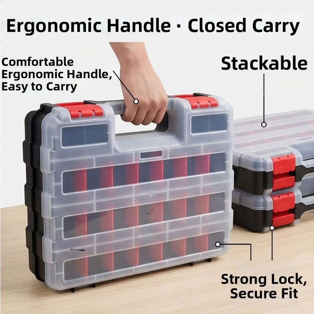 Double-Sided Parts Organizer Box – 50 Compartments & Latches Parts Storage Organizer Axl China Mainland