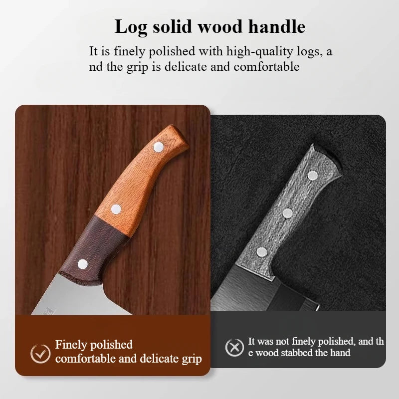 PLYS Stainless Steel Slicing Knife – Two-Color Wooden Handle Slicing Knife Axl