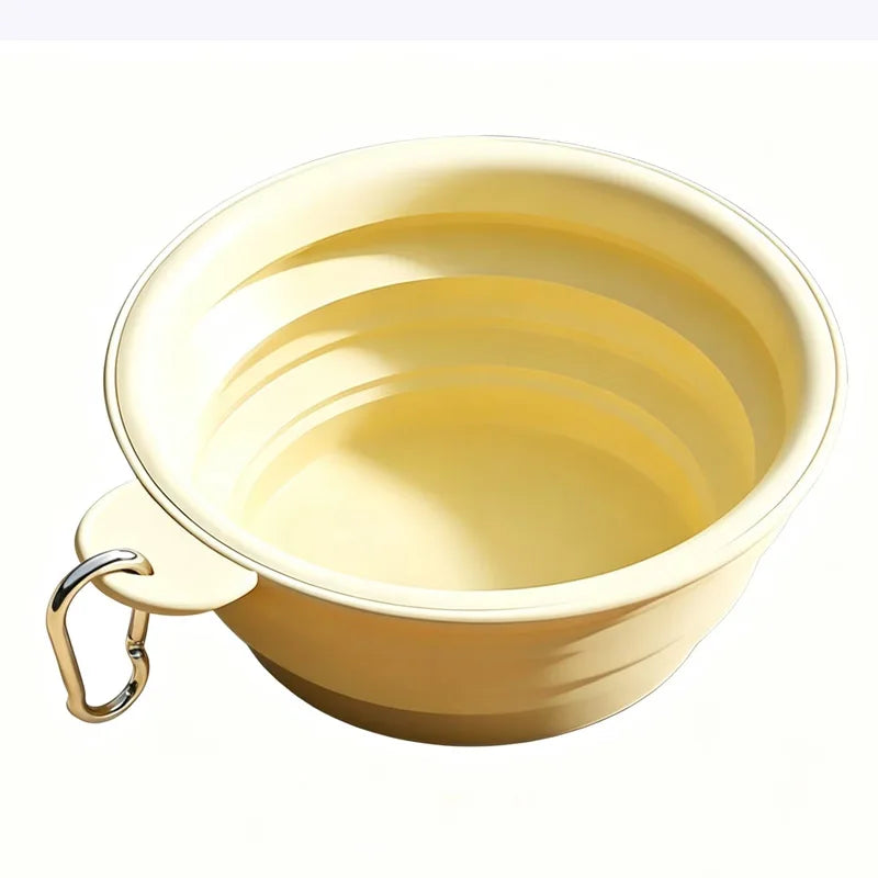 Foldable Dog Travel Bowl – Portable Collapsible Pet Bowl Collapsible Pet Bowl Axl Yellow