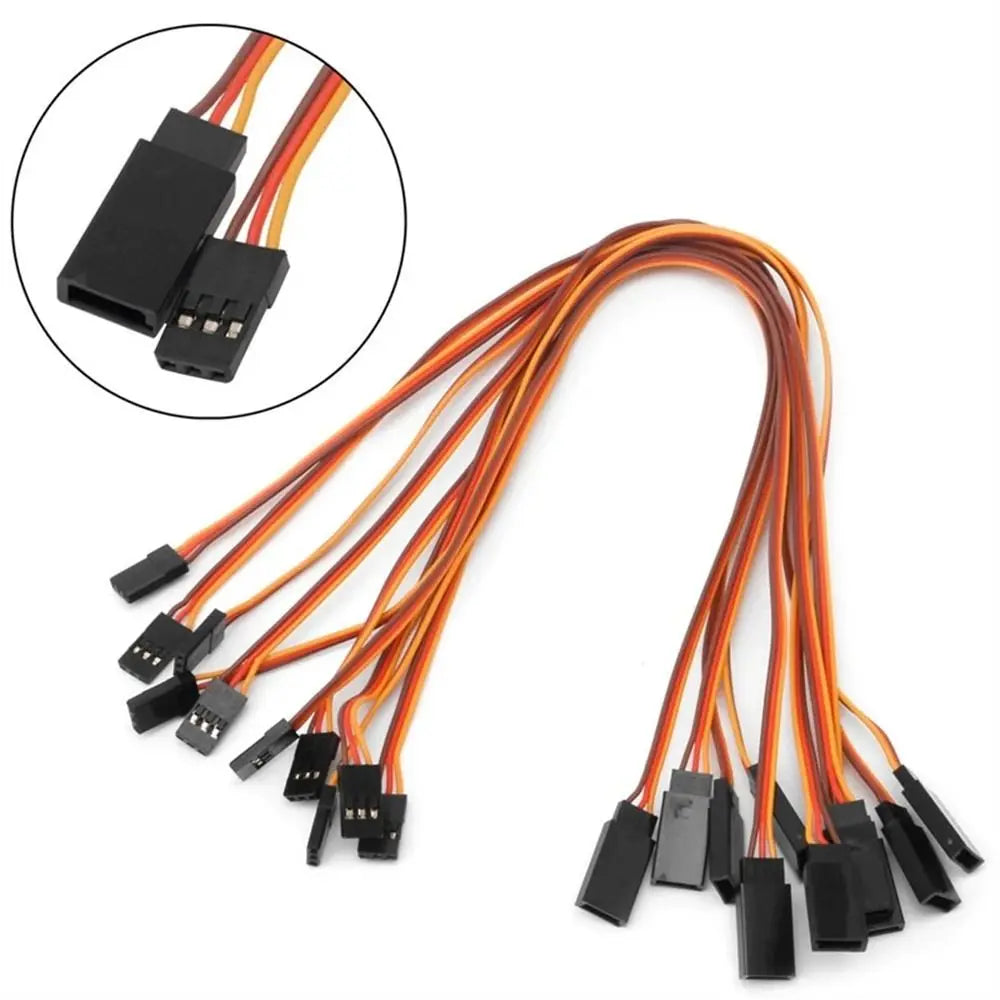 RC Servo Extension Cable 3-Pin JR Male to Female – 10 Pack RC Servo Cable Axl