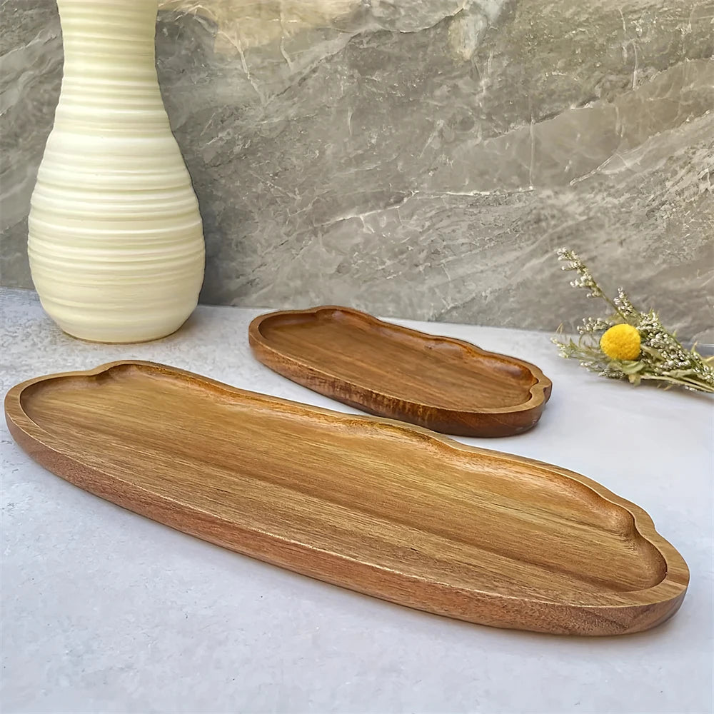 Japanese Style Wooden Tray – Tea, Coffee & Dessert Dish Wooden Serving Tray Axl