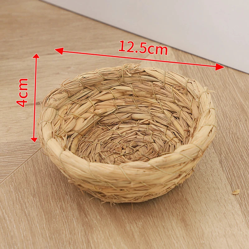 Hand Woven Grass Bird Nest for Parrots & Small Birds Bird Breeding Nest Axl A2