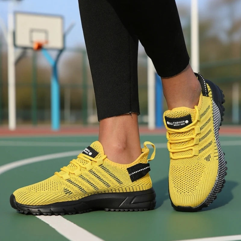 AZGB Women's Thick Sole Sneakers – Breathable Casual Shoes Women's Sneakers Axl YELLOW 45