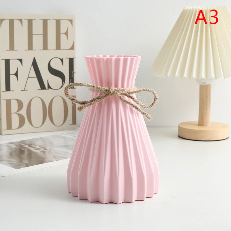Water Ripple Nordic Plastic Vase – Modern Home Decor Flower Pot Decorative Vase Axl A3