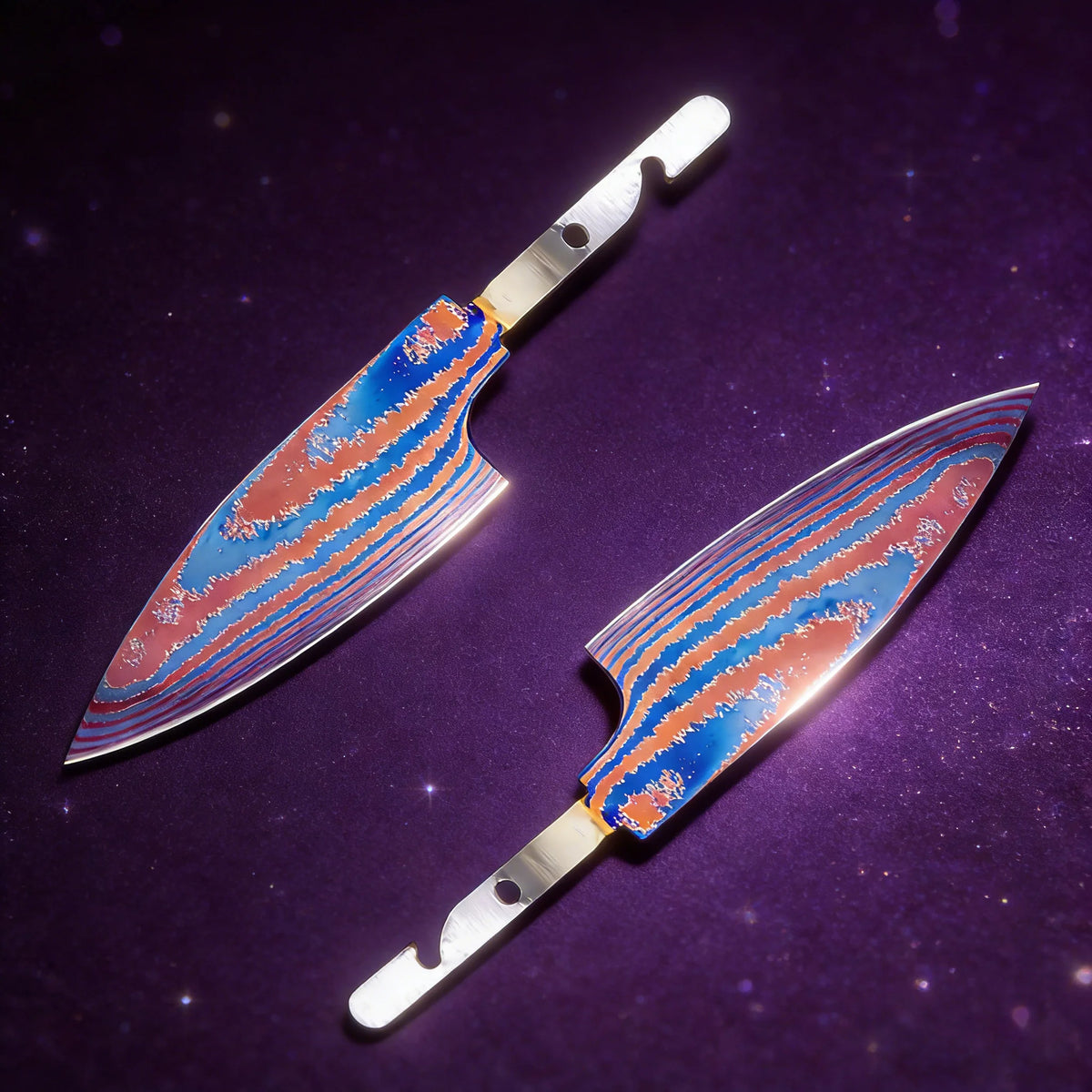 Damascus Titanium Fruit Knife Blades – DIY Replacement Set Knife Blade Set Axl