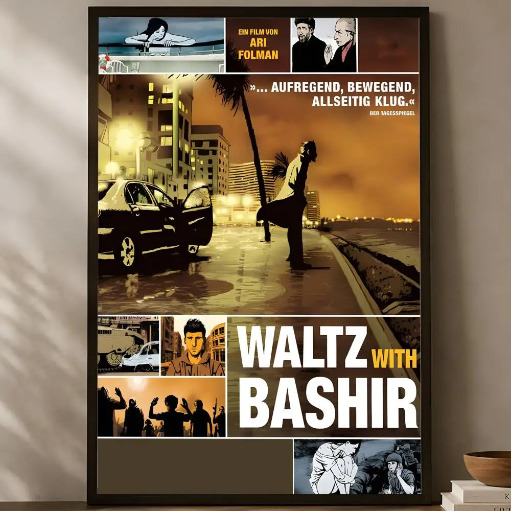 Waltz With Bashir Movie Poster – HD Self-Stick PVC Wall Art Movie Wall Poster Axl White05 60X90cmNoframe
