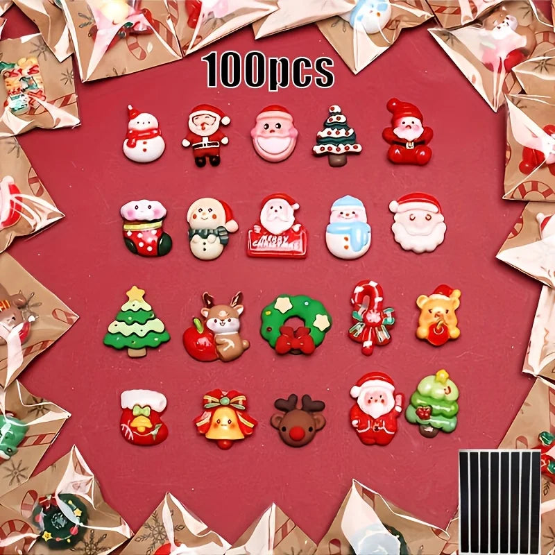 Mixed Resin Christmas Fridge Magnets – Santa, Snowman & Tree Christmas Fridge Magnets Axl Random mixed -100pcs
