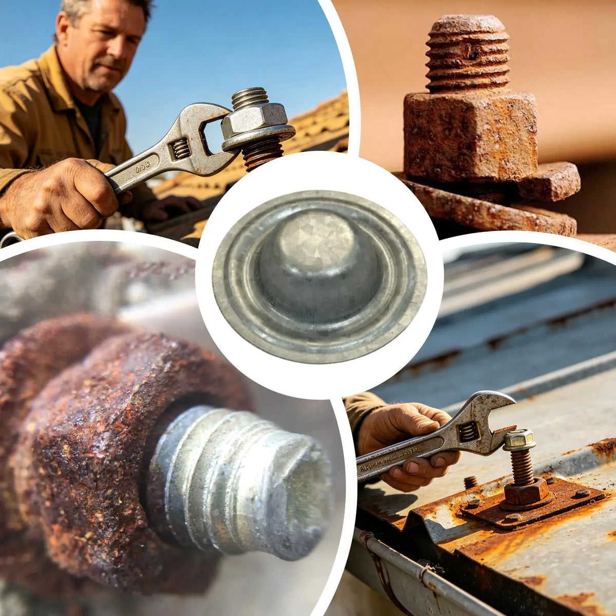 Metal Roof Screw Caps 50-Pack | Aluminum-Zinc Roofing Covers Roofing Screw Caps Axl